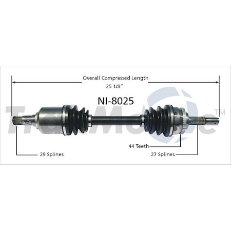 Surtrack Axle Cv Axle Shaft, Ni-8025 NI-8025
